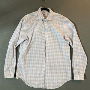 Calvin Klein Slim Fit Blue and White Dress Shirt